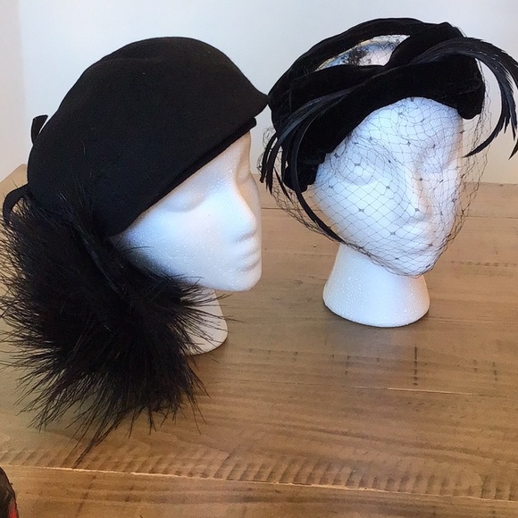 Vintage Fascinators feathered hats- lot of 5 main image 4